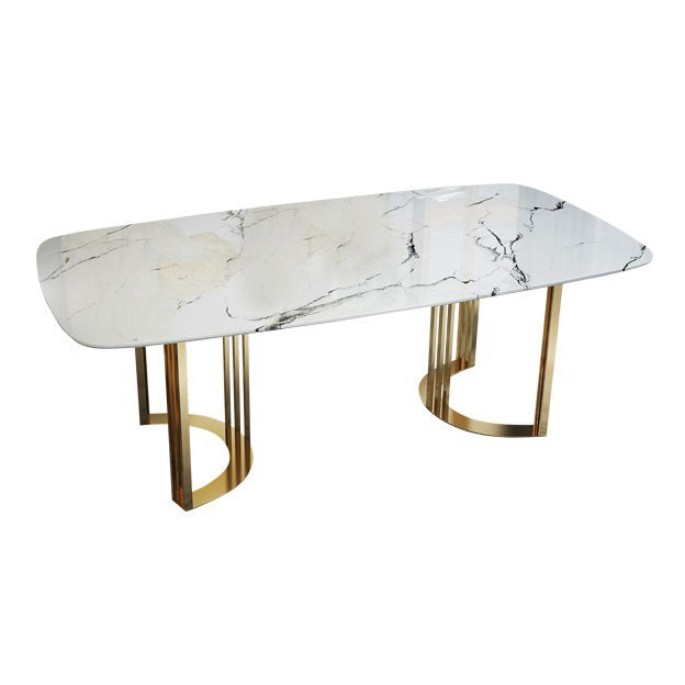 Traditional Luxury Dining Table Stainless Steel Dining Room Collection for Indoor