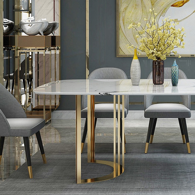 Traditional Luxury Dining Table Stainless Steel Dining Room Collection for Indoor