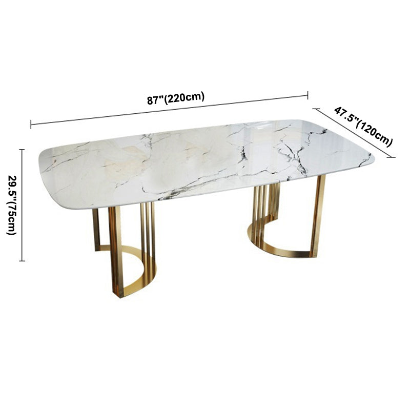 Traditional Luxury Dining Table Stainless Steel Dining Room Collection for Indoor