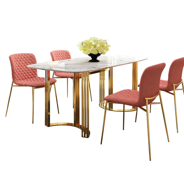 Traditional Luxury Dining Table Stainless Steel Dining Room Collection for Indoor