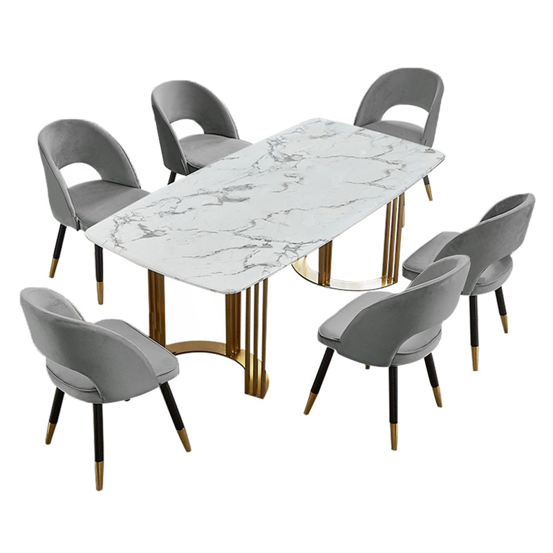 Traditional Luxury Dining Table Stainless Steel Dining Room Collection for Indoor