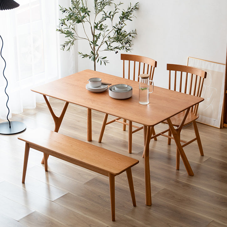 Moderner Stil Rechteck 4 Fuß Hausmöbel Massivholz Esszimmer Sammlung