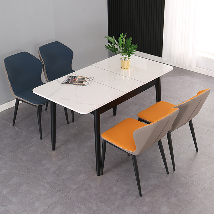 Modern Rectangle Dining Table Sintered Stone Dining Table with 4 Legs,47.2"L x 29.5"W x 29.5"H