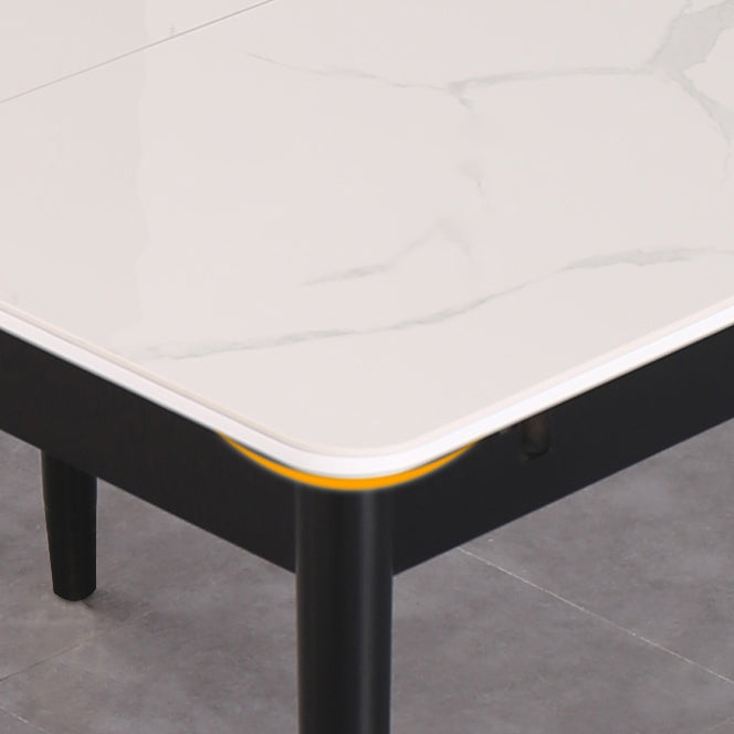 Modern Rectangle Dining Table Sintered Stone Dining Table with 4 Legs,47.2"L x 29.5"W x 29.5"H