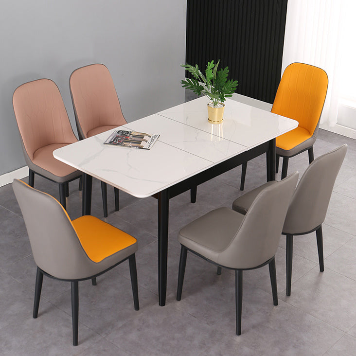 Modern Rectangle Dining Table Sintered Stone Dining Table with 4 Legs,47.2"L x 29.5"W x 29.5"H