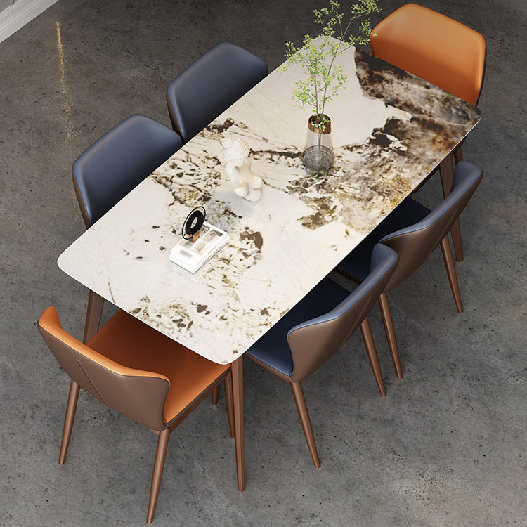 Mesa de comedor estándar de cocina moderna Mesa de comedor de piedra sinterizada con 4 patas