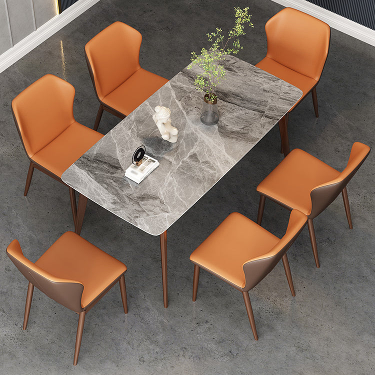 Mesa de comedor estándar de cocina moderna Mesa de comedor de piedra sinterizada con 4 patas