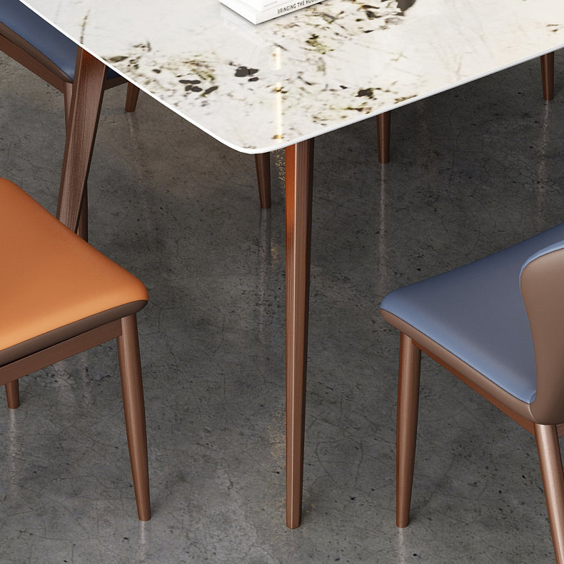 Mesa de comedor estándar de cocina moderna Mesa de comedor de piedra sinterizada con 4 patas