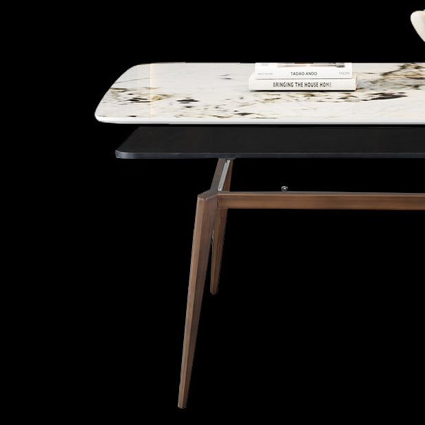 Mesa de comedor estándar de cocina moderna Mesa de comedor de piedra sinterizada con 4 patas