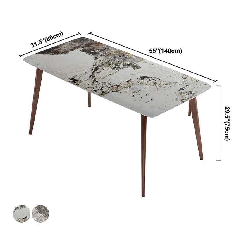 Mesa de comedor estándar de cocina moderna Mesa de comedor de piedra sinterizada con 4 patas