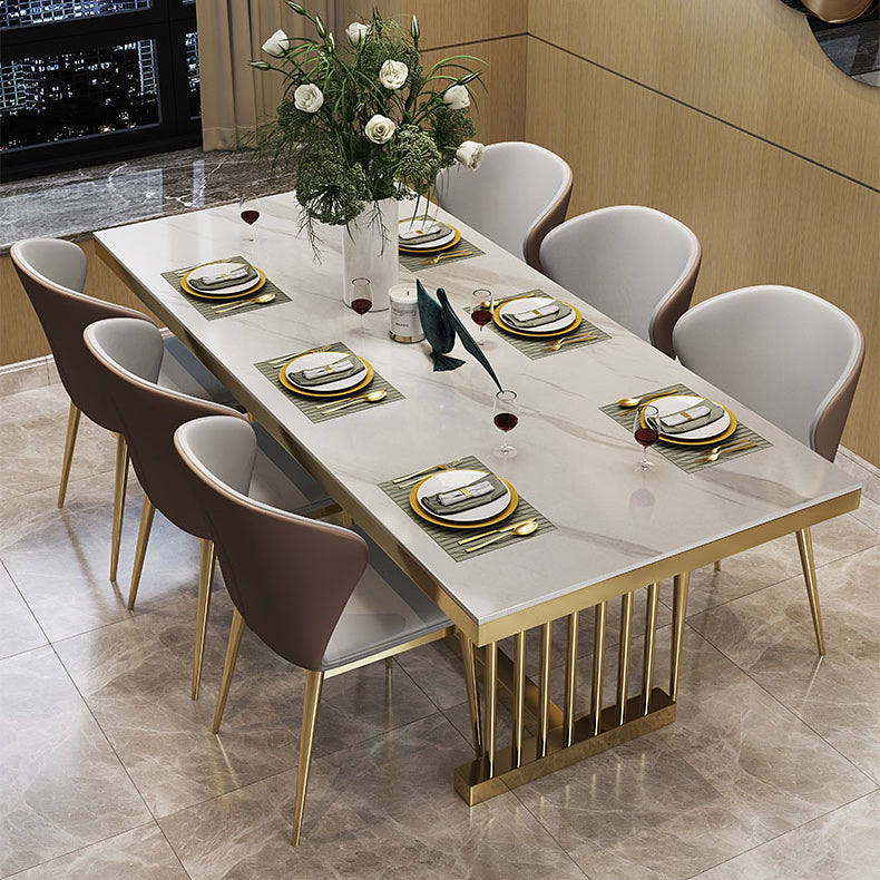 Glam Standard Kitchen Esstisch Weiß gesinterte Stein Esstisch mit Trestle Basis