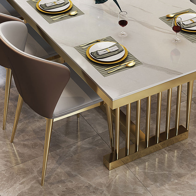 Glam Standard Kitchen Esstisch Weiß gesinterte Stein Esstisch mit Trestle Basis