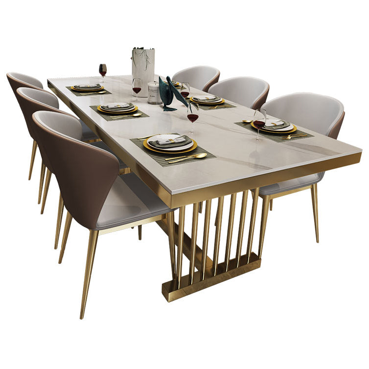 Glam Standard Kitchen Esstisch Weiß gesinterte Stein Esstisch mit Trestle Basis