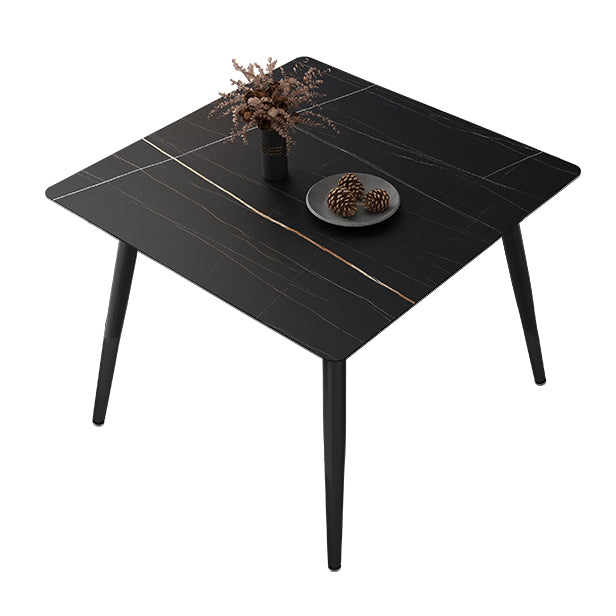 Vierkante vierkleurige eettafel Gesinterde stenen tafel Industrieel met 4 poten