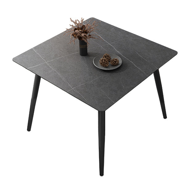Vierkante vierkleurige eettafel Gesinterde stenen tafel Industrieel met 4 poten