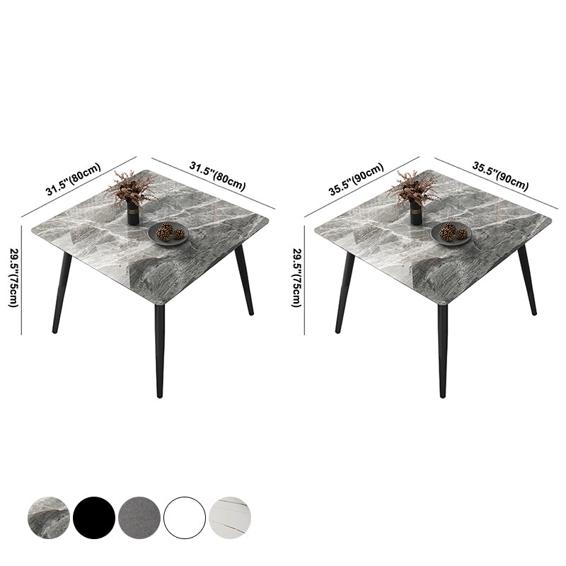 Vierkante vierkleurige eettafel Gesinterde stenen tafel Industrieel met 4 poten
