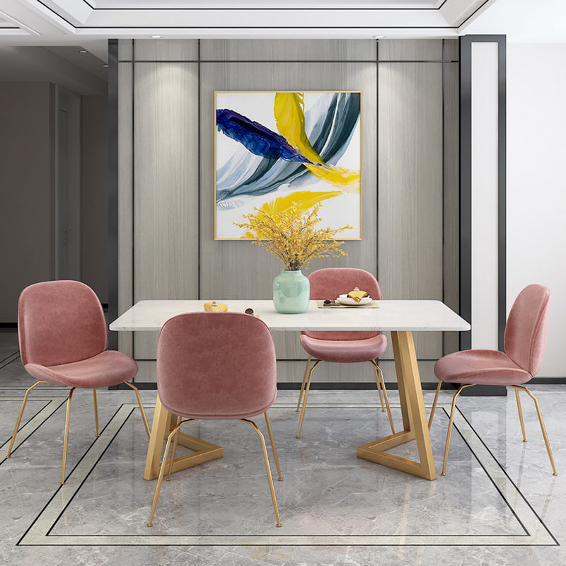 Mesa de comedor rectangular de lujo tradicional, muebles de mármol para el hogar