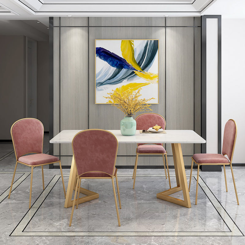 Mesa de comedor rectangular de lujo tradicional, muebles de mármol para el hogar