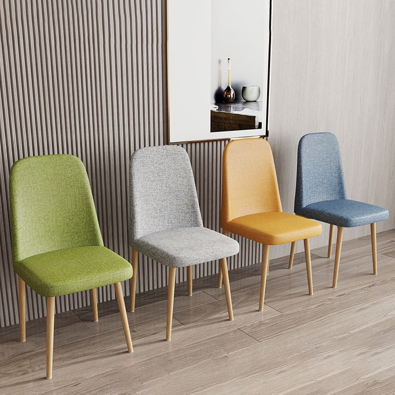 Scandinavian Home Parsons Chair Upholstered Solid Back Metal Dining Room Chair