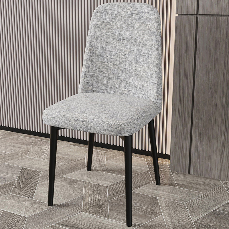 Chaise Parsons de maison scandinave, chaise de salle à manger rembourrée en métal à dossier solide