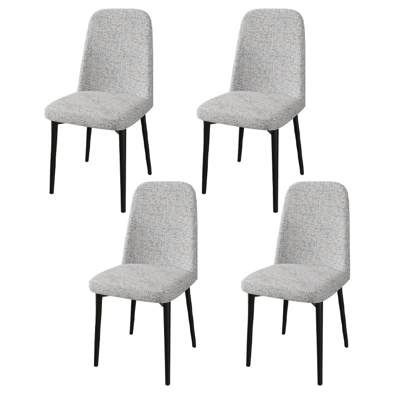 Scandinavian Home Parsons Chair Upholstered Solid Back Metal Dining Room Chair