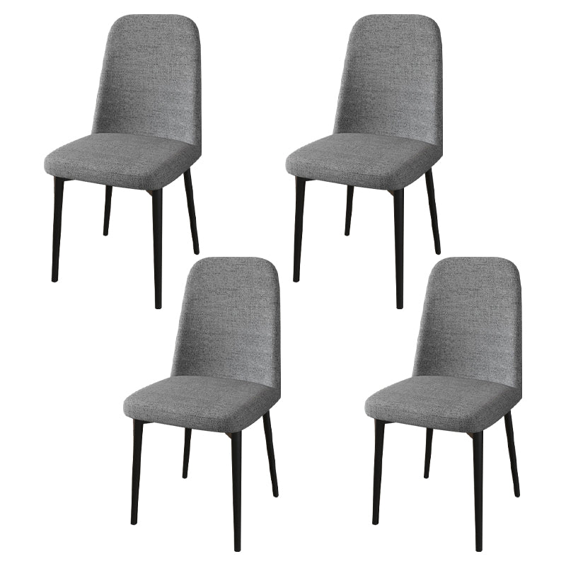 Scandinavian Home Parsons Chair Upholstered Solid Back Metal Dining Room Chair