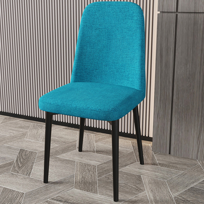 Scandinavian Home Parsons Chair Upholstered Solid Back Metal Dining Room Chair