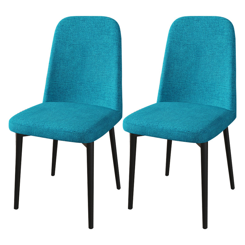Scandinavian Home Parsons Chair Upholstered Solid Back Metal Dining Room Chair