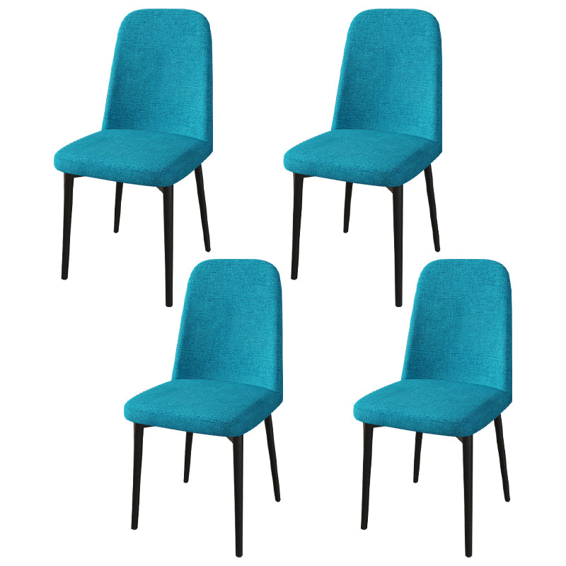 Scandinavian Home Parsons Chair Upholstered Solid Back Metal Dining Room Chair