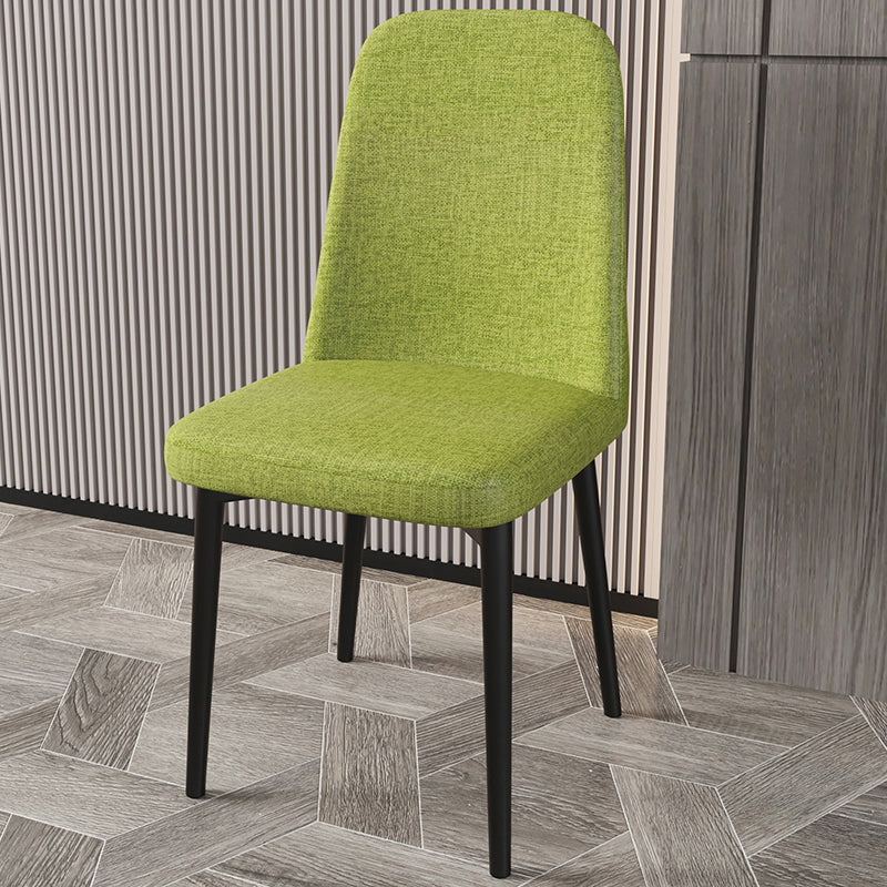 Scandinavian Home Parsons Chair Upholstered Solid Back Metal Dining Room Chair