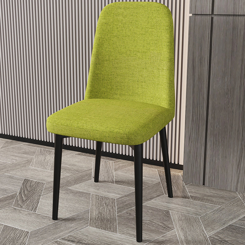 Scandinavian Home Parsons Chair Upholstered Solid Back Metal Dining Room Chair