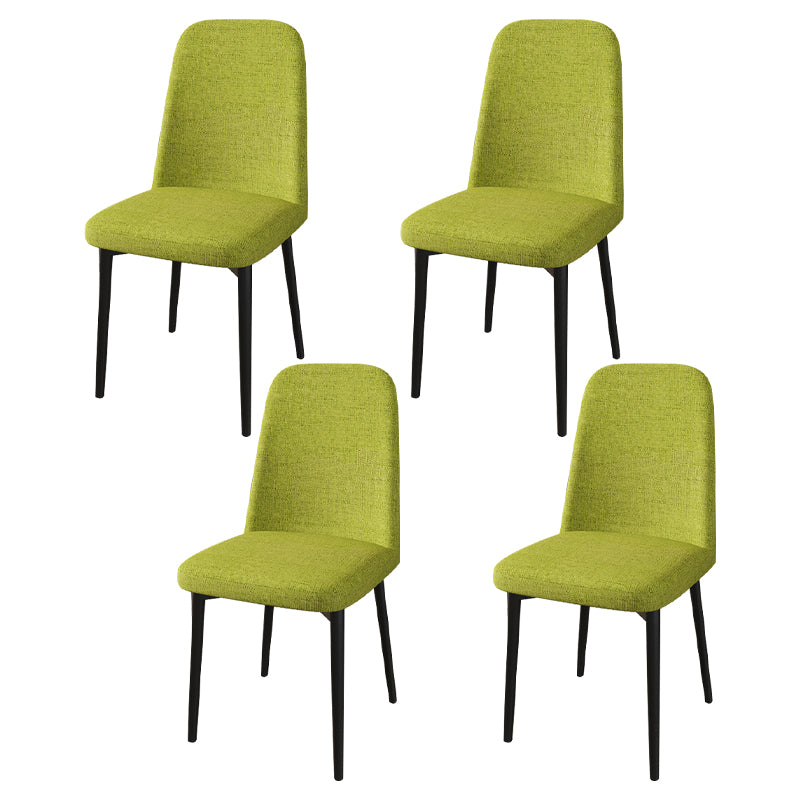 Scandinavian Home Parsons Chair Upholstered Solid Back Metal Dining Room Chair