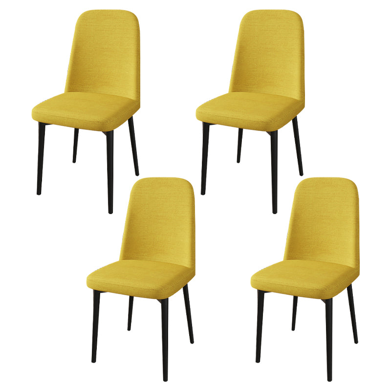 Scandinavian Home Parsons Chair Upholstered Solid Back Metal Dining Room Chair