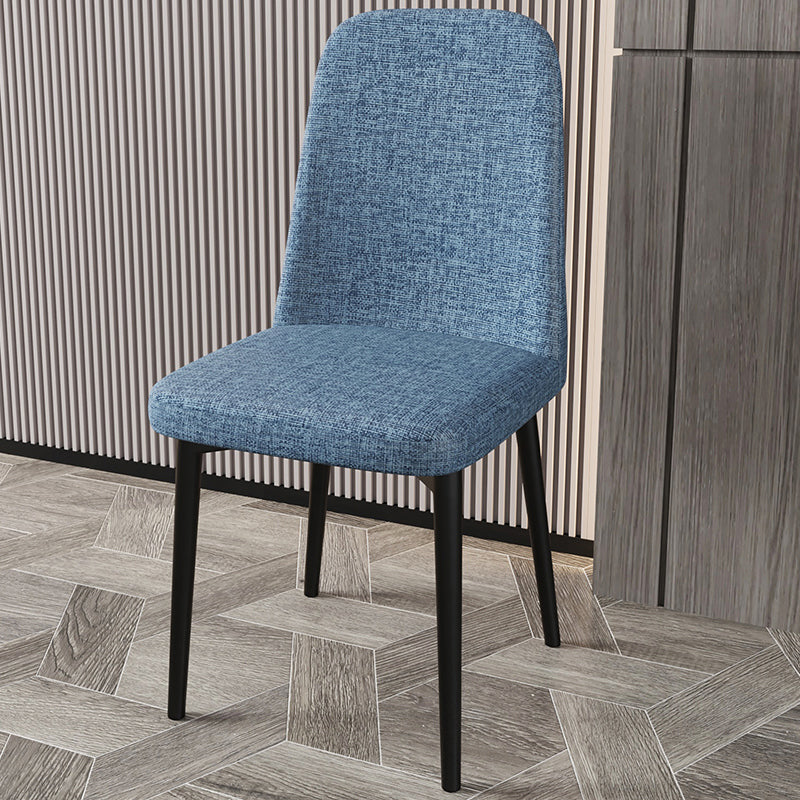 Scandinavian Home Parsons Chair Upholstered Solid Back Metal Dining Room Chair
