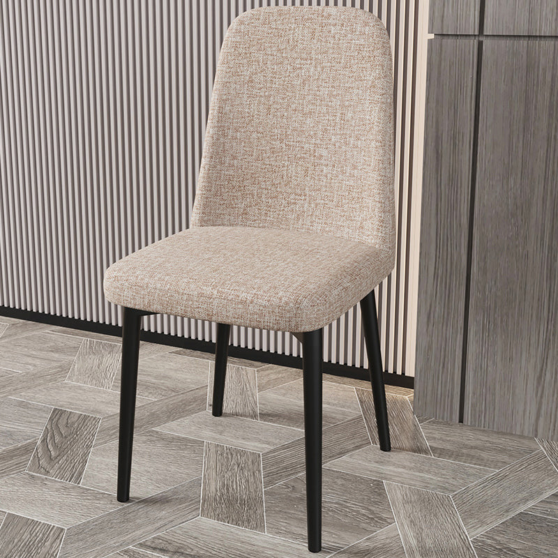 Scandinavian Home Parsons Chair Upholstered Solid Back Metal Dining Room Chair