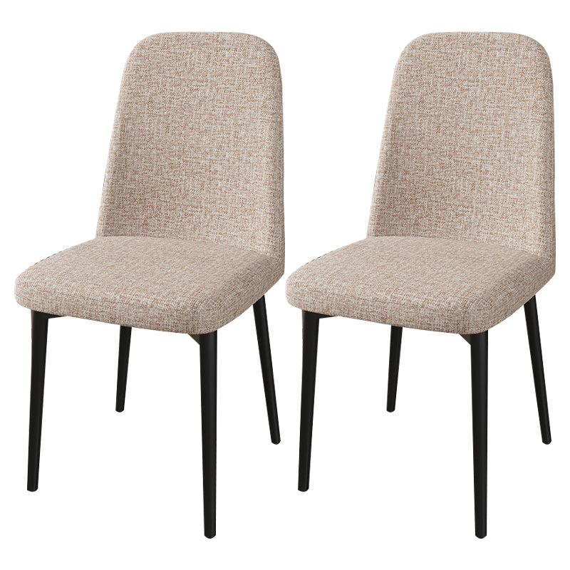 Scandinavian Home Parsons Chair Upholstered Solid Back Metal Dining Room Chair