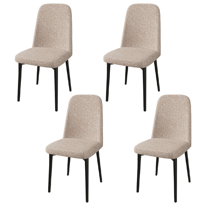 Scandinavian Home Parsons Chair Upholstered Solid Back Metal Dining Room Chair