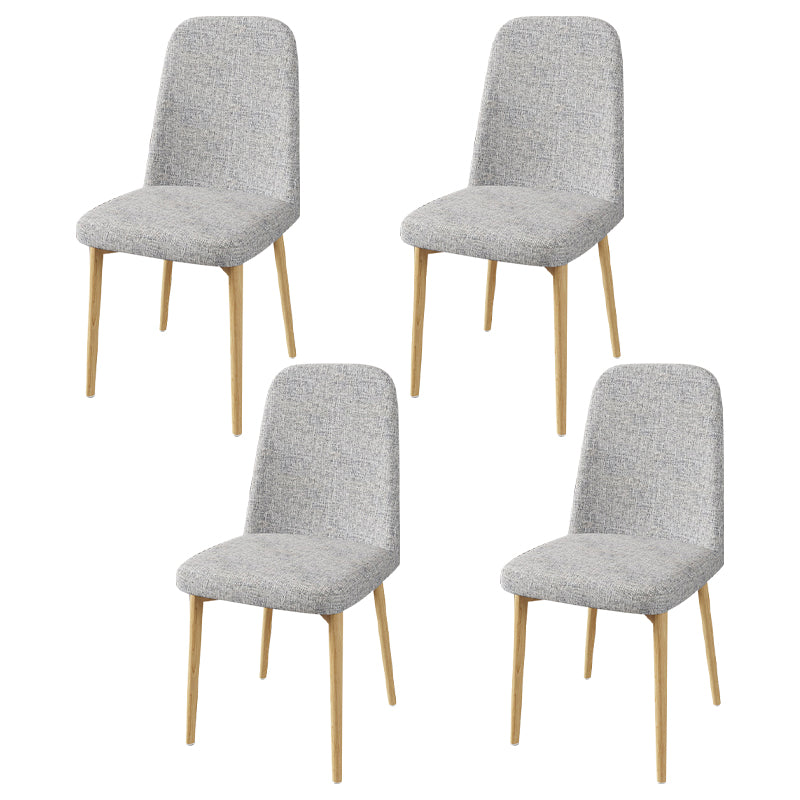 Scandinavian Home Parsons Chair Upholstered Solid Back Metal Dining Room Chair