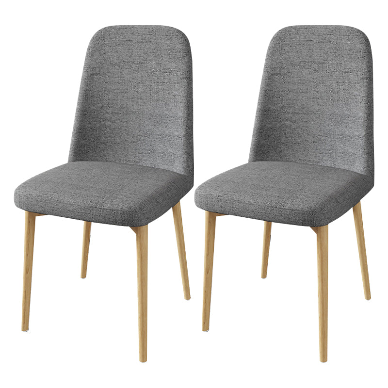 Scandinavian Home Parsons Chair Upholstered Solid Back Metal Dining Room Chair