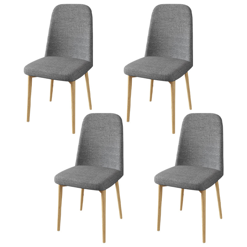 Scandinavian Home Parsons Chair Upholstered Solid Back Metal Dining Room Chair