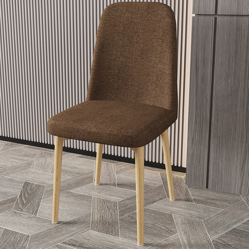 Scandinavian Home Parsons Chair Upholstered Solid Back Metal Dining Room Chair