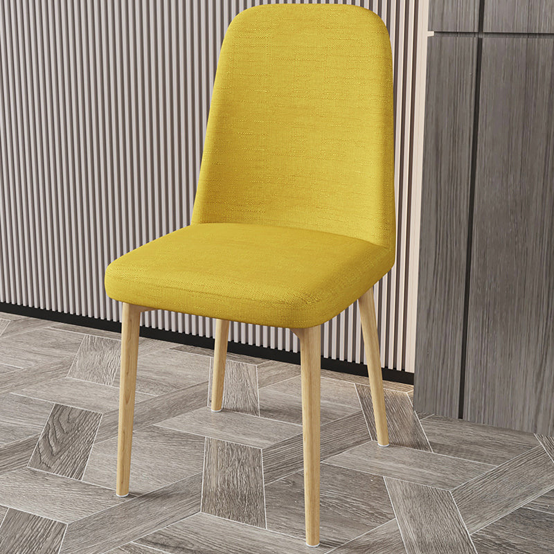 Scandinavian Home Parsons Chair Upholstered Solid Back Metal Dining Room Chair