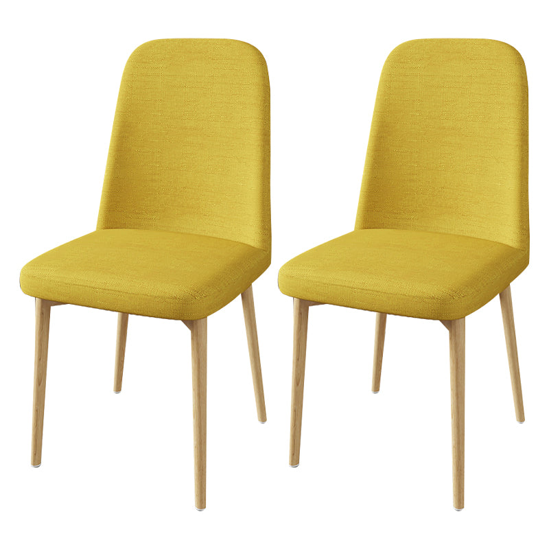 Scandinavian Home Parsons Chair Upholstered Solid Back Metal Dining Room Chair