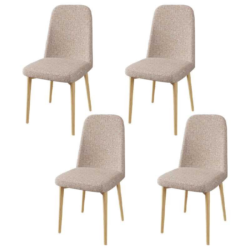 Scandinavian Home Parsons Chair Upholstered Solid Back Metal Dining Room Chair