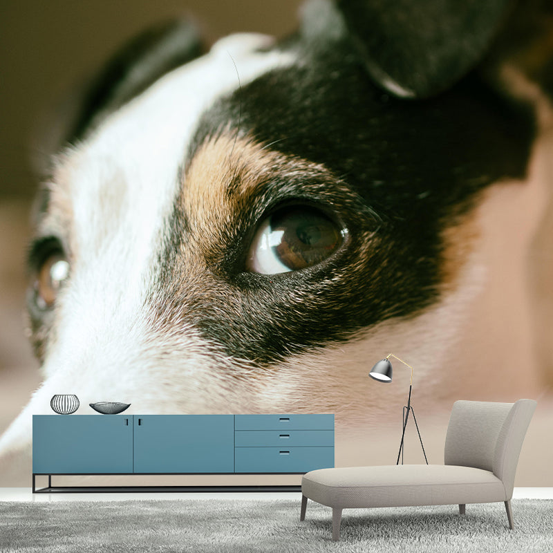 Horizontal Photography Lovely Dog Mural Stain Resistant Wall Art for Living Room