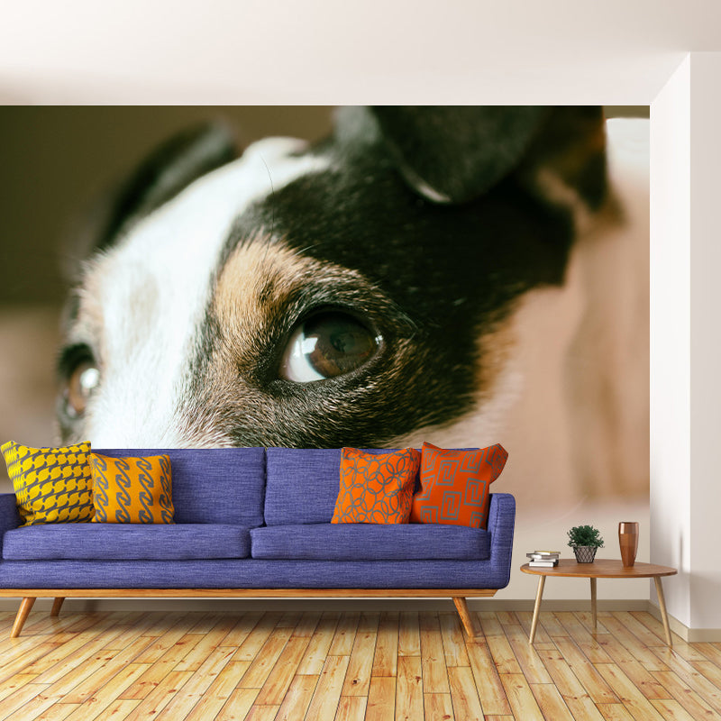 Horizontal Photography Lovely Dog Mural Stain Resistant Wall Art for Living Room