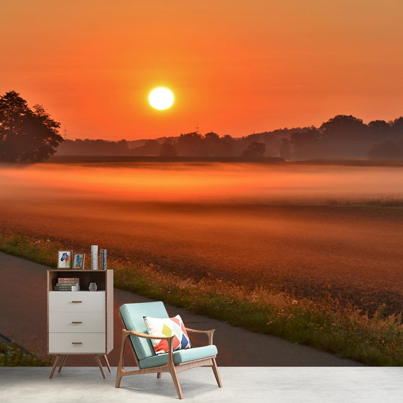 Horizontal Photography Sky Mural Soft Color Stain Resistant Wall Art for Bedroom