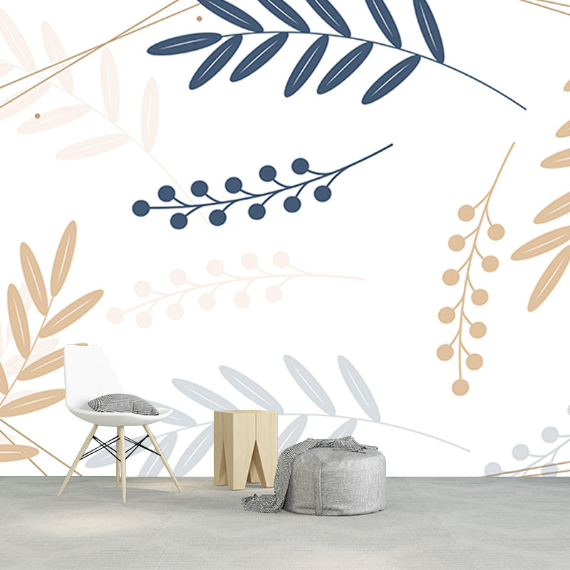 Customized Various Plants Mural Horizontal Illustration for Sleeping Room