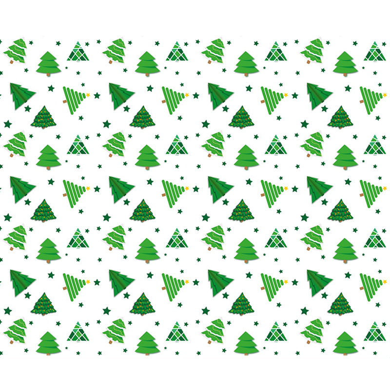 Beautiful Christmas Tree Mural Contemporary Illustration for Bedroom Decoration