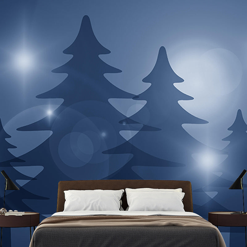 Christmas Tree Mural Contemporary Illustration for Children Room Decoration